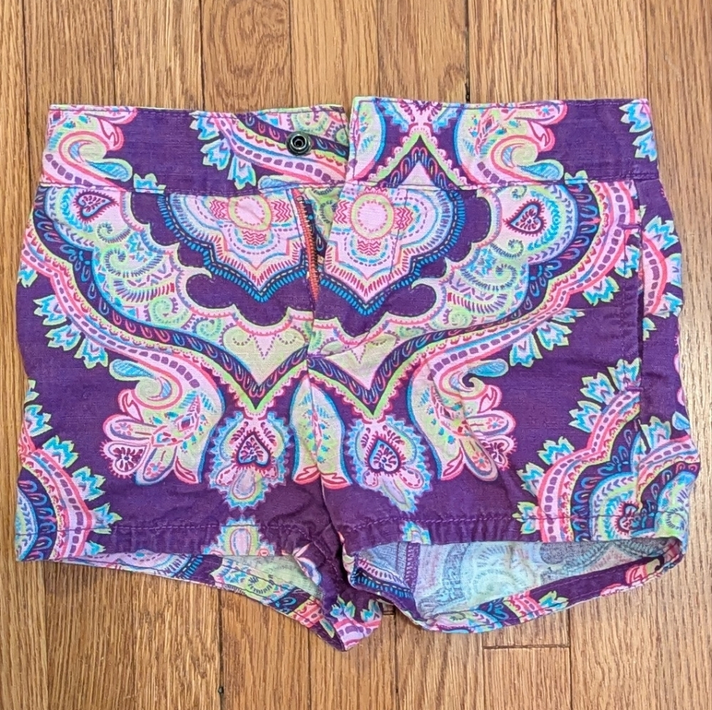 babyGAP Purple Toddler Shorts With Paisley Design.